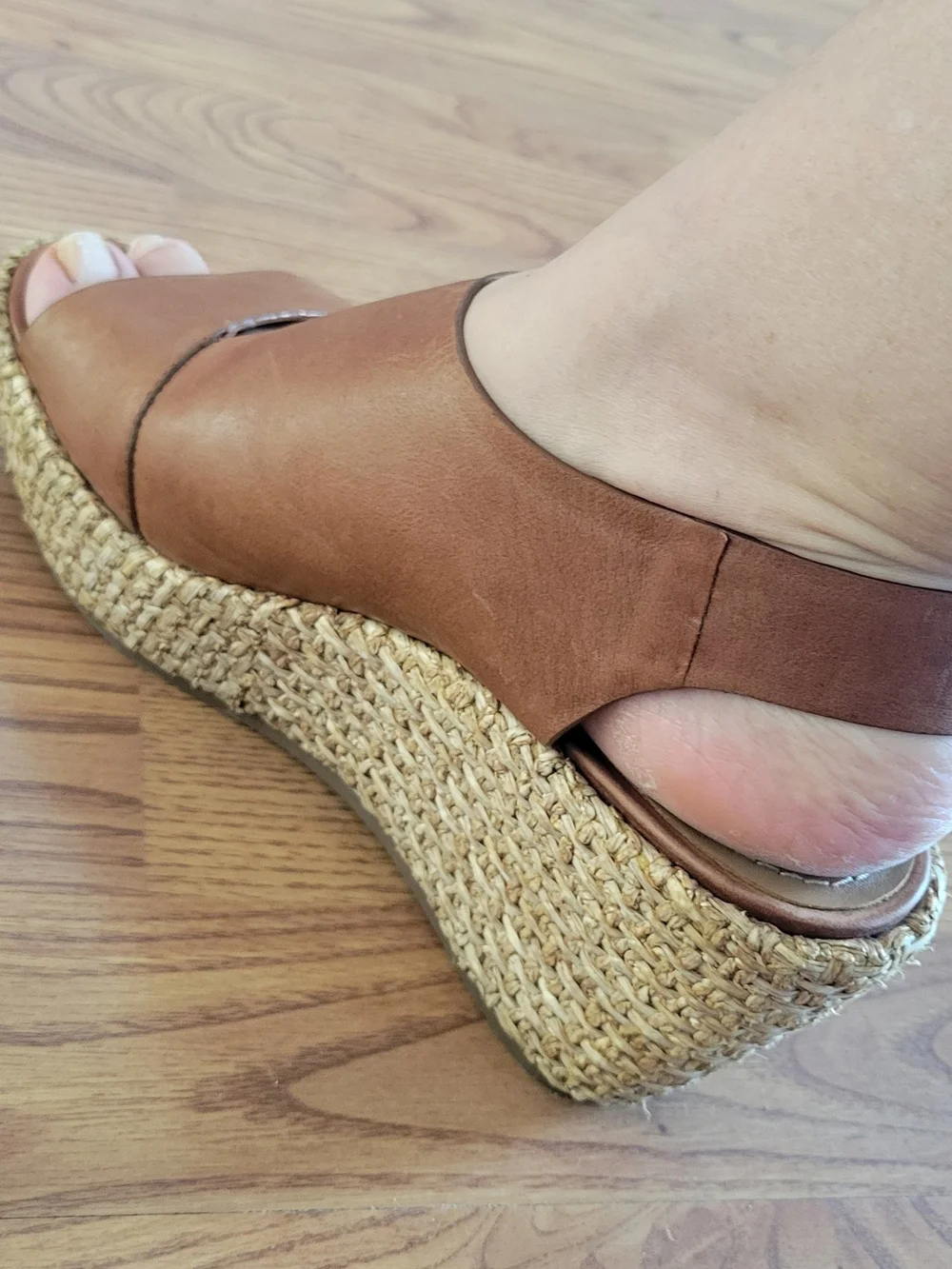 Trask: Women’s Brown Wedge Sandals - Leather